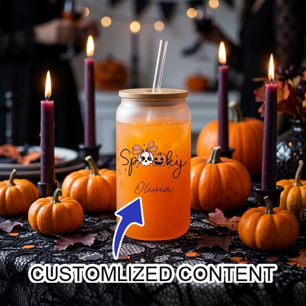 Coffee Equipment With Name - Gobelet en verre personnalisé pour Halloween