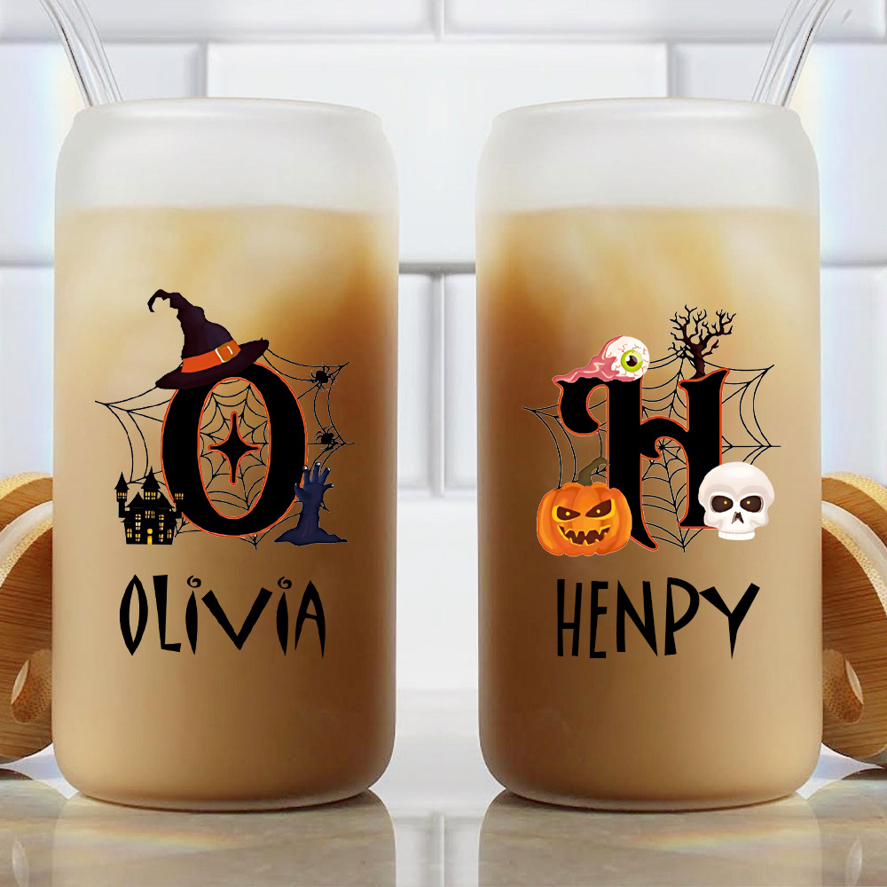 Coffee Equipment With Name - Gobelet en verre personnalisé pour Halloween