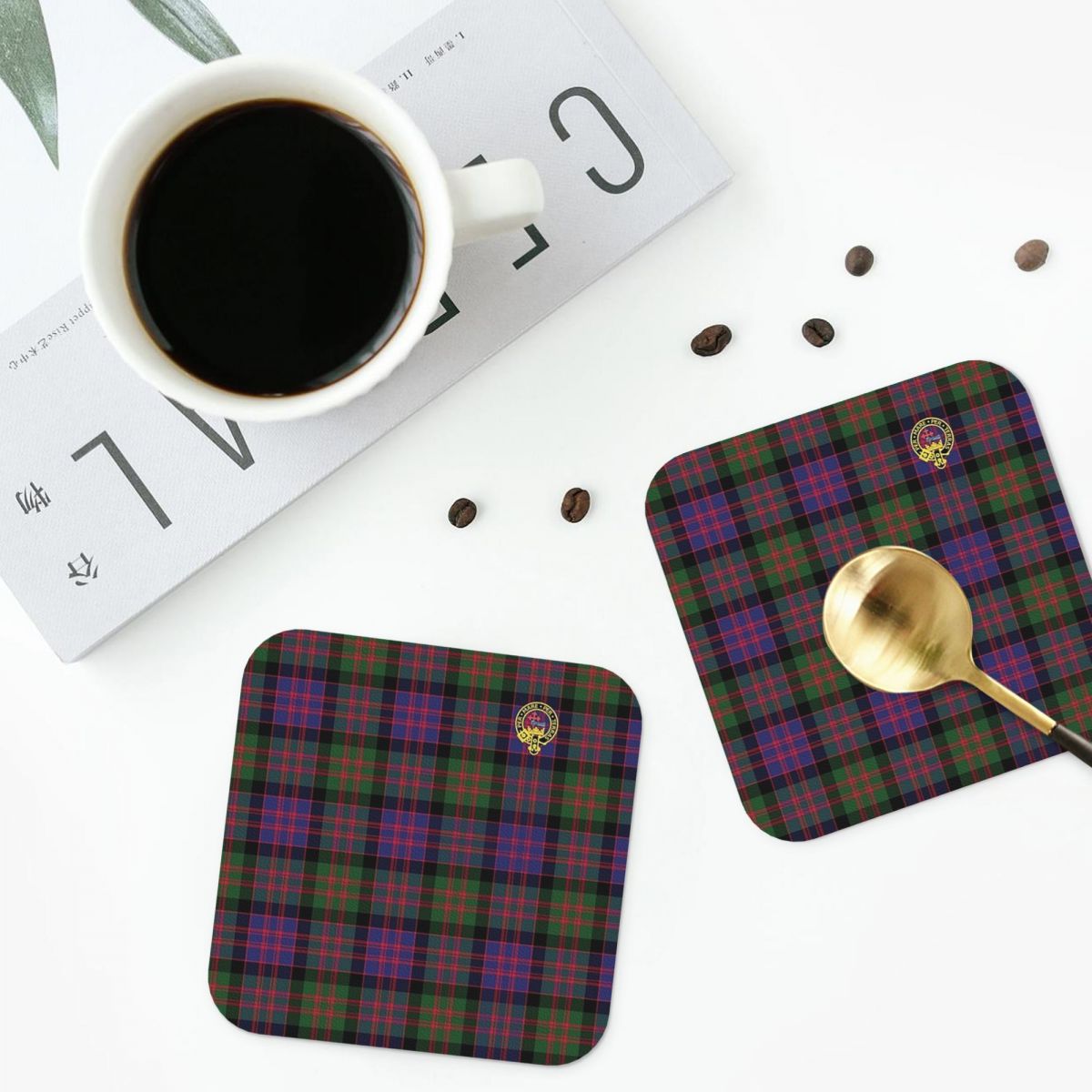 Macdonald Coffee & Espresso Equipment - Set de 6 dessous-de-plat en cuir