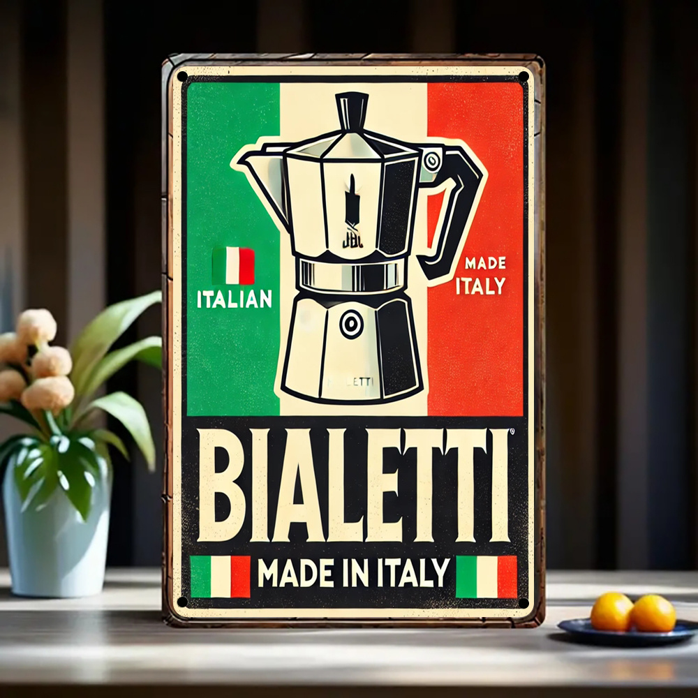 Vintage Coffee Equipment - Pot à café Moka italien, drapeau