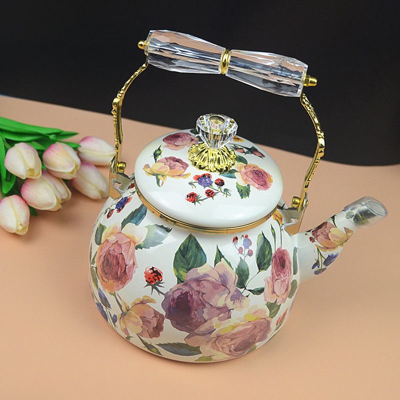 Bouilloire en émail rose vinta - Vintage Coffee Equipment avis et prix