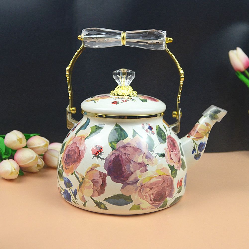 Bouilloire en émail rose vinta - Vintage Coffee Equipment avis et prix